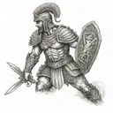 Roman warrior full body tattoo design idea