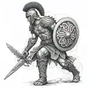 Roman warrior full body tattoo design idea