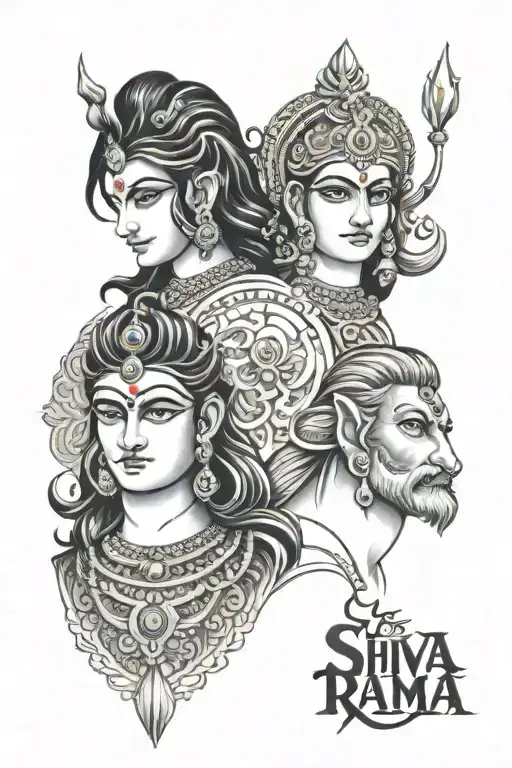 shiva rama Krishna tattoo design idea