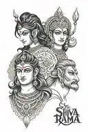 shiva rama Krishna tattoo design idea