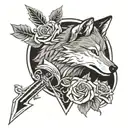 arrow wolf rose anchor     tattoo design idea