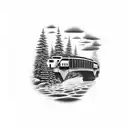 old school train crossing bridge  tattoo design idea