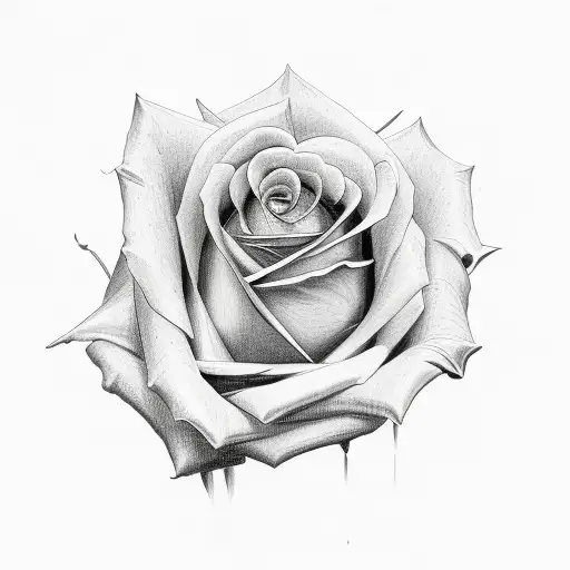 rose and clocks tattoo design idea