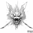 attack on titan vs charizard tattoo design idea