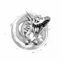 attack on titan vs charizard tattoo design idea