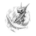 attack on titan vs charizard tattoo design idea