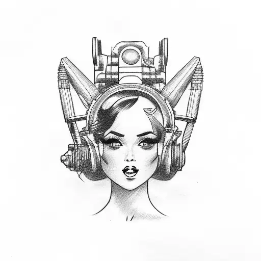 pinup girl mechanic 79 bronco tattoo design idea