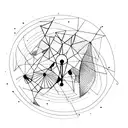 abstract, simple, flat, stick figure in a t-pose tattoo design idea