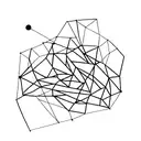 abstract, simple, flat, stick figure in a t-pose tattoo design idea