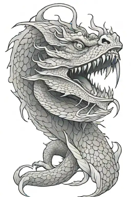 water dragon tattoo design idea