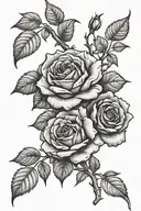 rose bush branch long Limb with twigs tattoo design idea