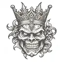 demon king crown adorned tattoo design idea