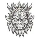 demon king crown adorned tattoo design idea