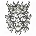 demon king crown adorned tattoo design idea