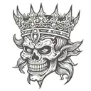 demon king crown adorned tattoo design idea