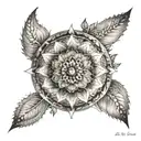 An intricate mandala design incorporating self-love affirmations and symbols tattoo design idea