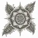 An intricate mandala design incorporating self-love affirmations and symbols tattoo design idea