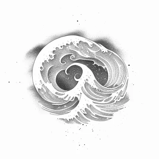 Ocean Wave tattoo design idea