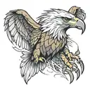 eagle that's half low poly tattoo design idea