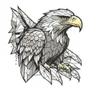 eagle that's half low poly tattoo design idea