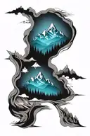 mountains panorama tattoo design idea