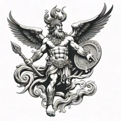 Greek god odyssey tattoo design idea