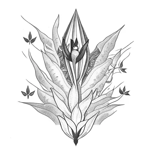 ace card spades with bird of paradise flower  tattoo design idea