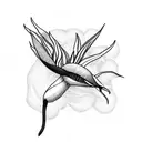 ace card with bird of paradise flower in it  tattoo design idea