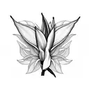 ace card with bird of paradise flower in it  tattoo design idea