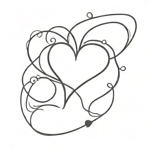 heart and number 4  tattoo design idea