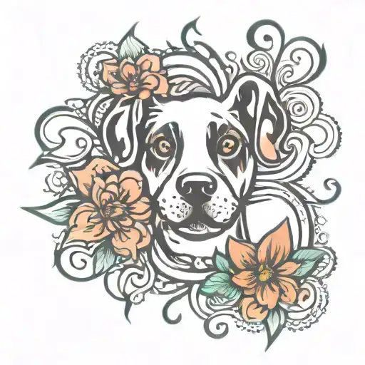 dog pawprint infinity tattoo design idea