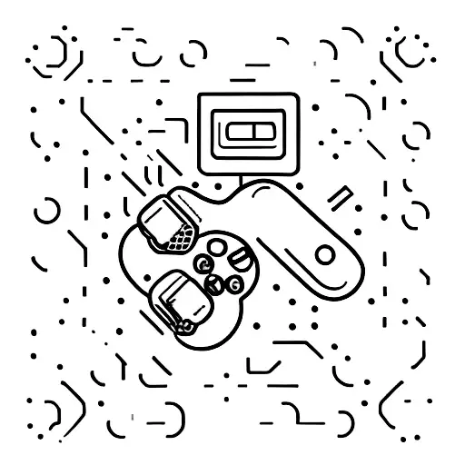 A minimalist tattoo of a cashier's hand holding a game controller tattoo design idea