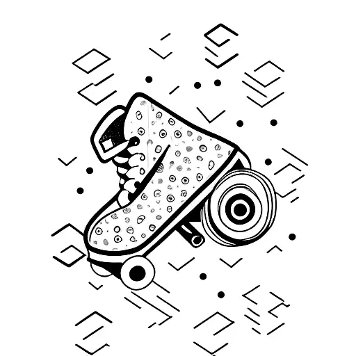 Skate with phone as the background tattoo design idea