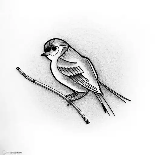 scissortail flycatcher wearing a Hawaiian shirt tattoo design idea