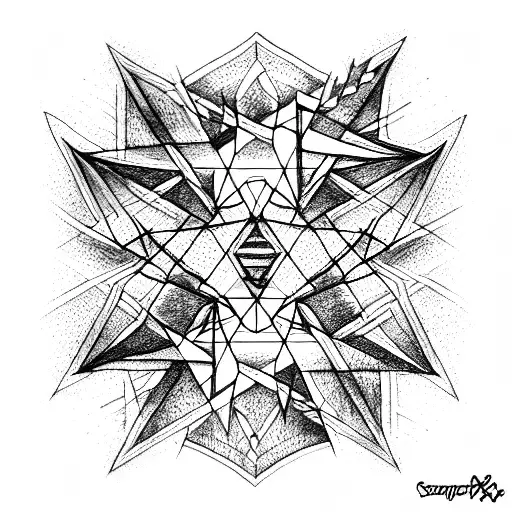 square and triangle tattoo design idea