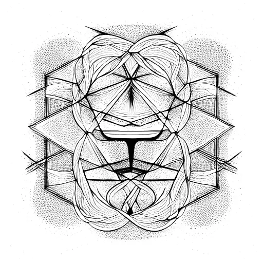 square and lines tattoo design idea