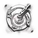 cards and guns tattoo design idea