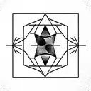 geometric coloured primitive shape tattoo design idea