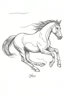 horse running tattoo design idea
