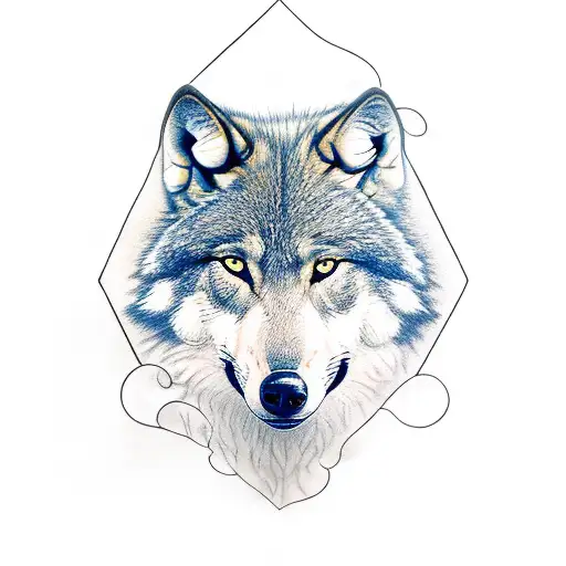 alpha wolf with beta and cubs tattoo design idea