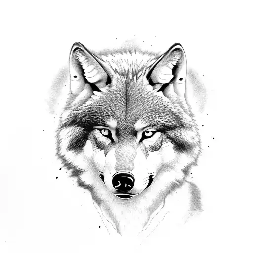 alpha wolf with beta and cubs tattoo design idea