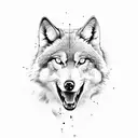 full moon alpha wolf with pack tattoo design idea
