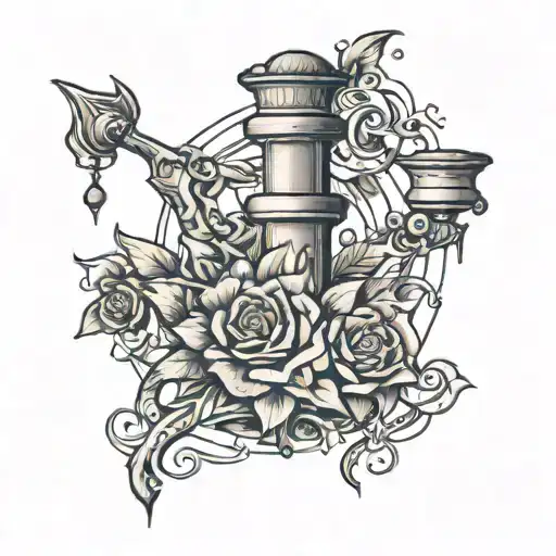 The tattoo features a stylized candlestick chart, a common visual representation of price action in financial markets. T tattoo design idea