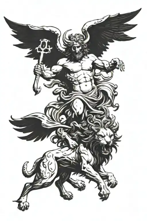 Greek myths; Cerberus, Icarus fallings from the sky, Medusa, Arpia, Minotaur, Chimera. tattoo design idea