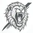 lion head roaring tattoo design idea