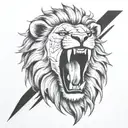 lion head roaring tattoo design idea
