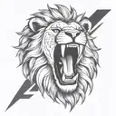 lion head roaring tattoo design idea