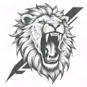 lion head roaring tattoo design idea