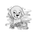 Man walking dog with rollercoasters around them tattoo design idea