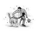 Man walking dog  tattoo design idea